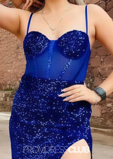 Lorraine | Sparkly Mermaid Royal Blue Sequin Maxi Prom Dress - Price #price_variant_lowest# - Royal Blue - PromDressClub